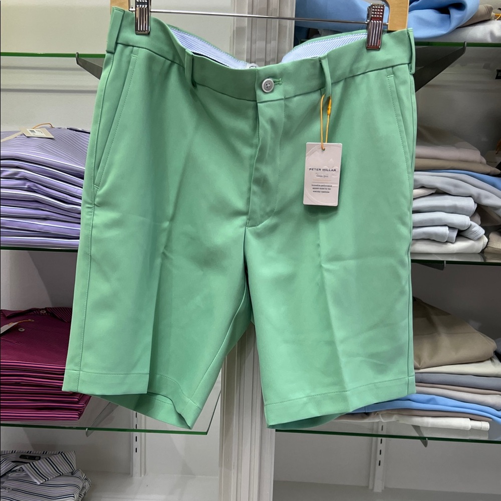 Peter Millar Mint Green Flat Front Shorts